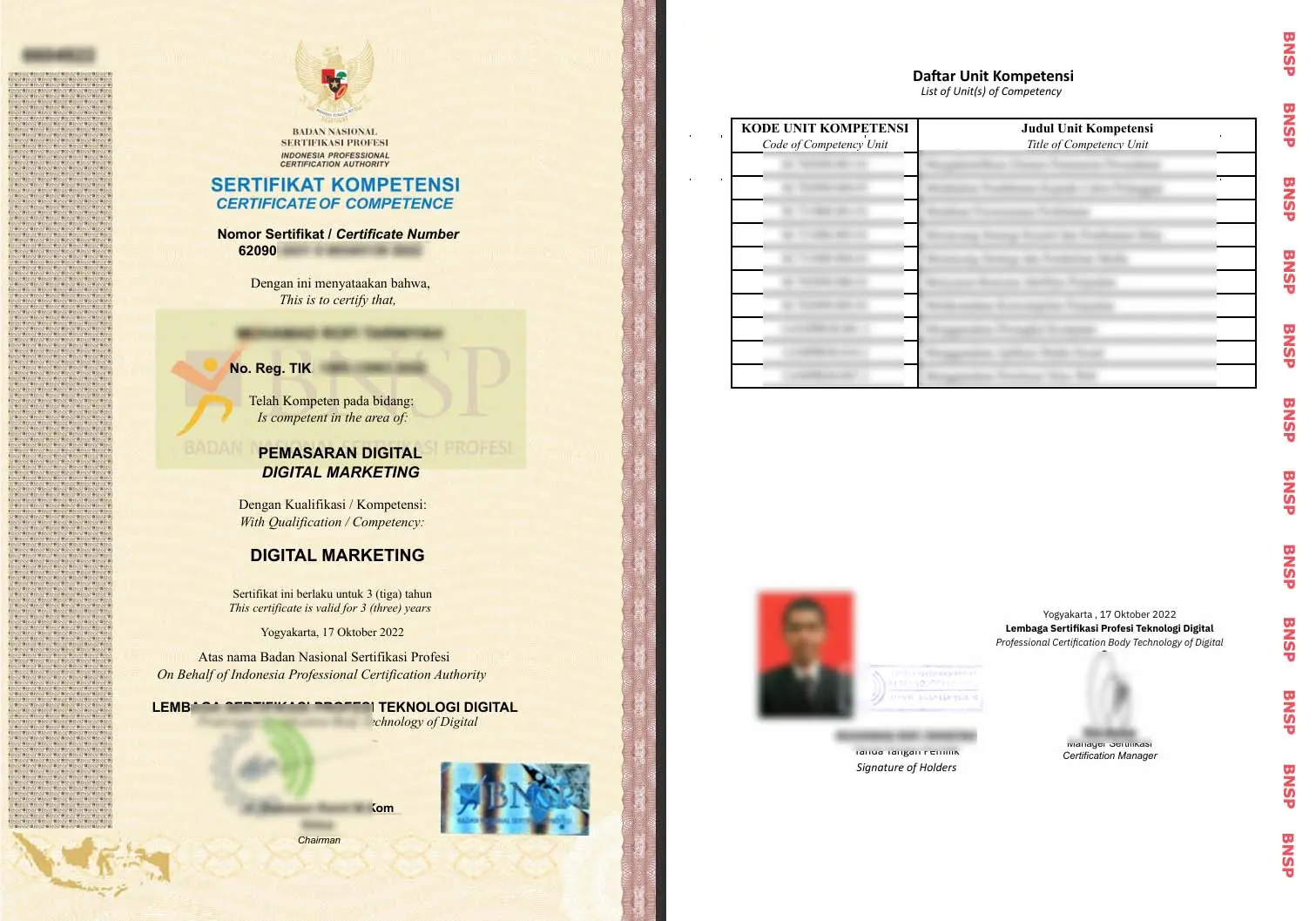 Sertifikat BNSP - Digital Marketing