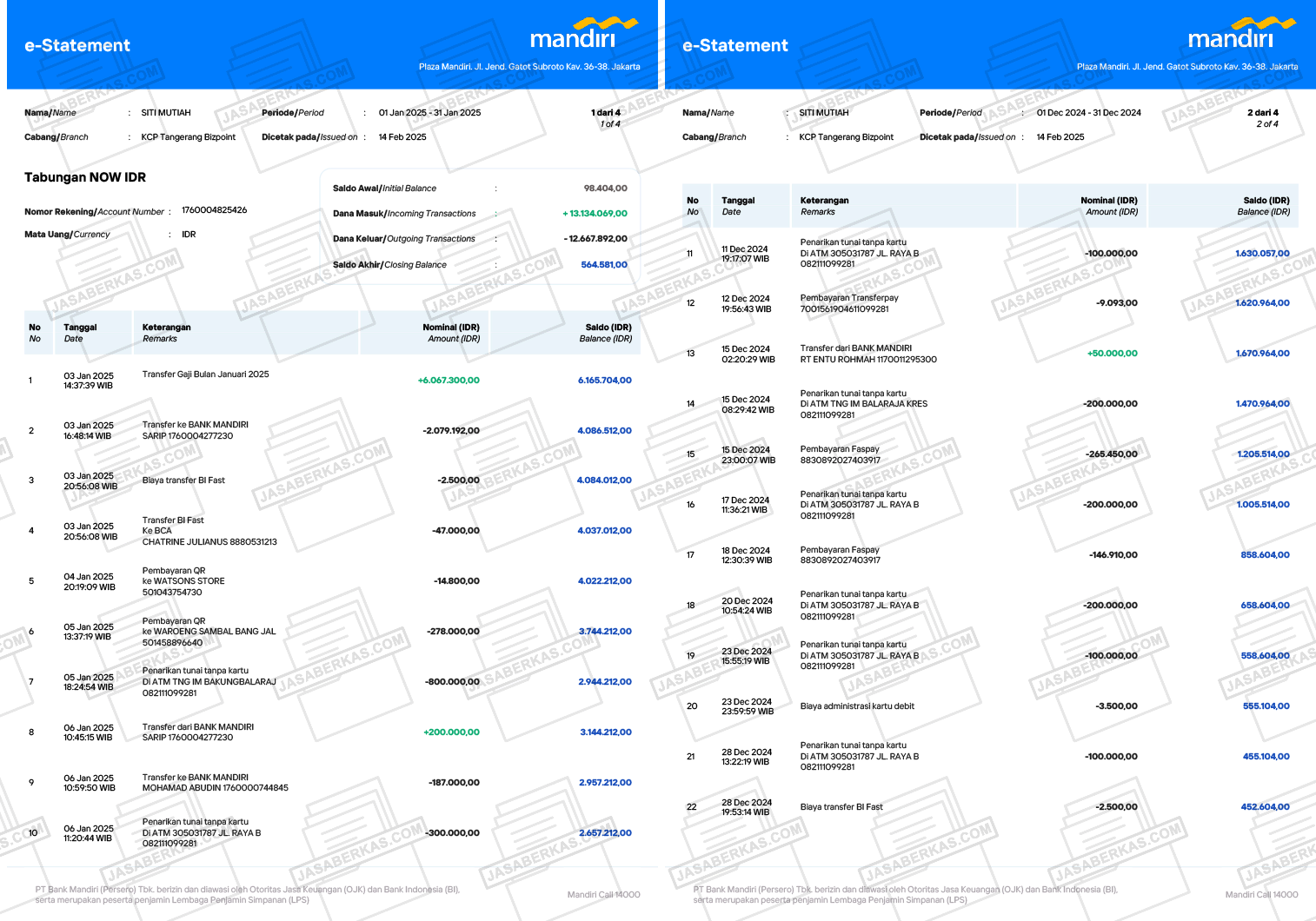 Rekening Koran Mandiri